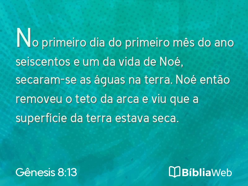 Gênesis 8:13 em imagem para compartilhar