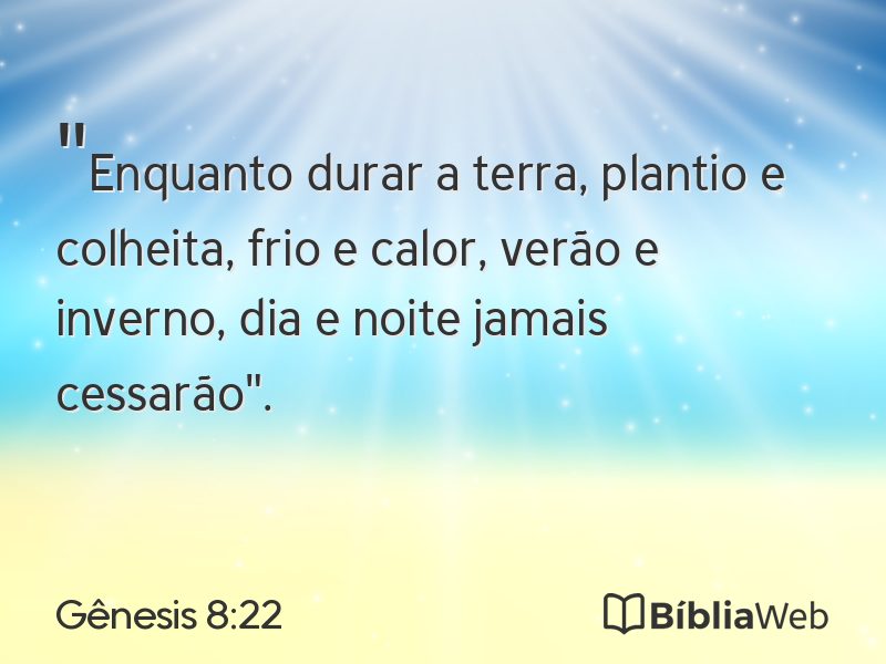 Gênesis 8:22 em imagem para compartilhar