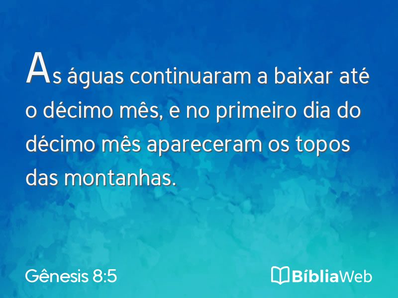Gênesis 8:5 em imagem para compartilhar