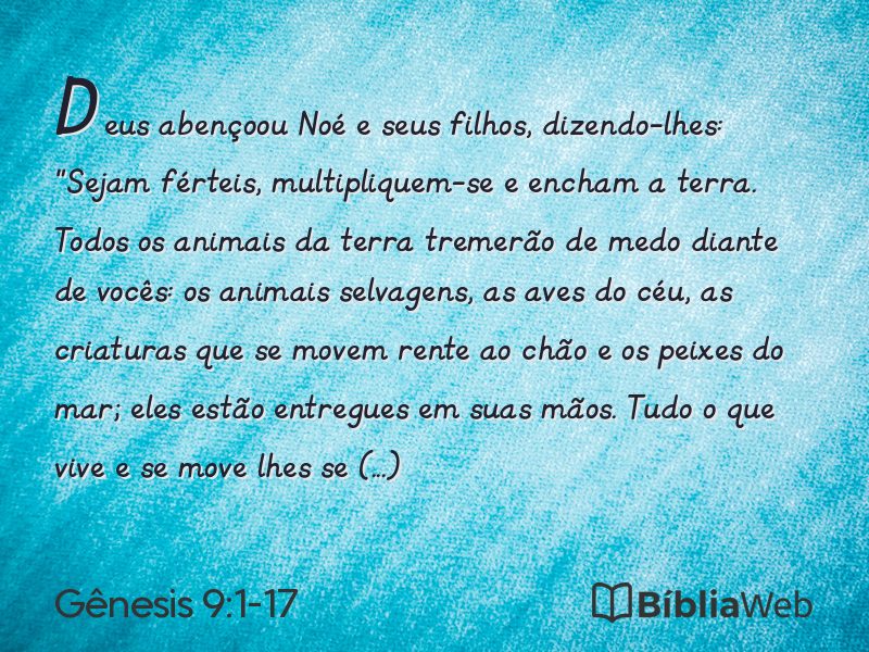 Gênesis 9:1-17 em imagem para compartilhar