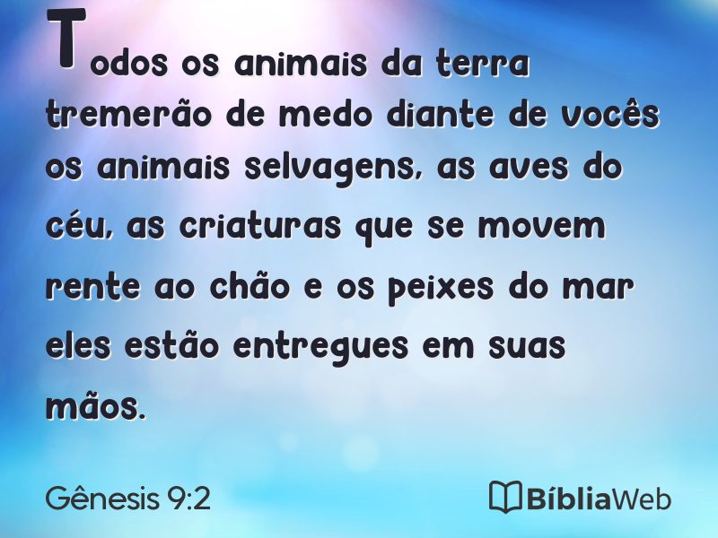 Gênesis 9:2 em imagem para compartilhar
