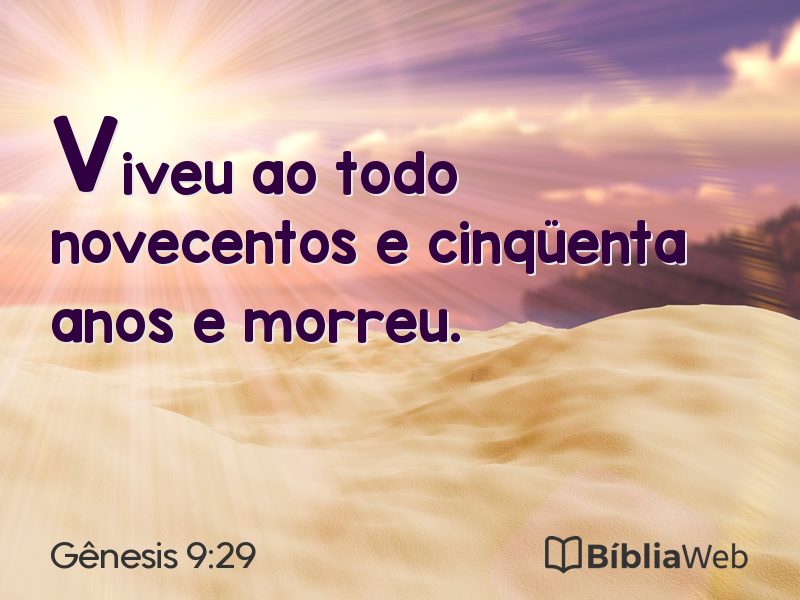 Gênesis 9:29 em imagem para compartilhar