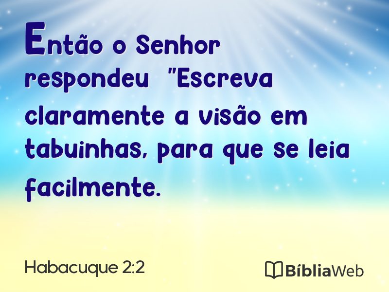 Habacuque 2:2 em imagem para compartilhar