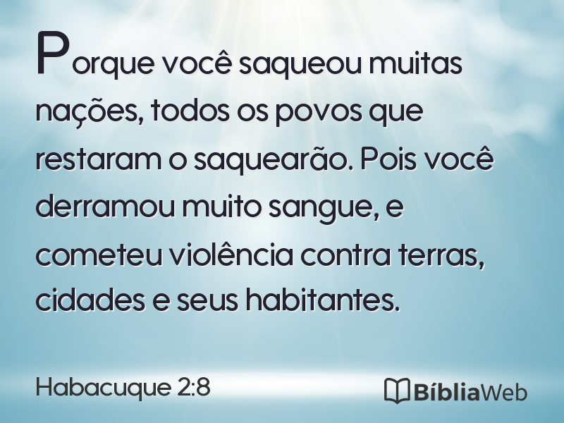 Habacuque 2:8 em imagem para compartilhar
