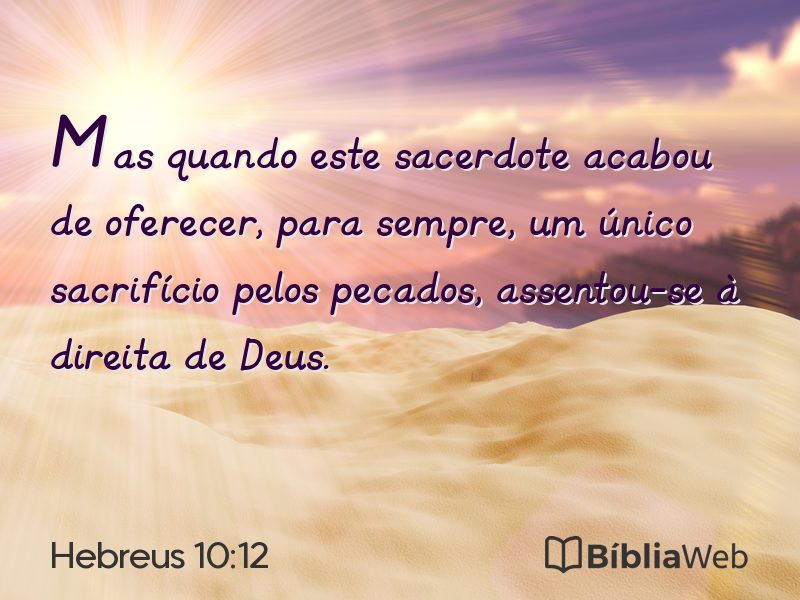 Hebreus 10:12 em imagem para compartilhar