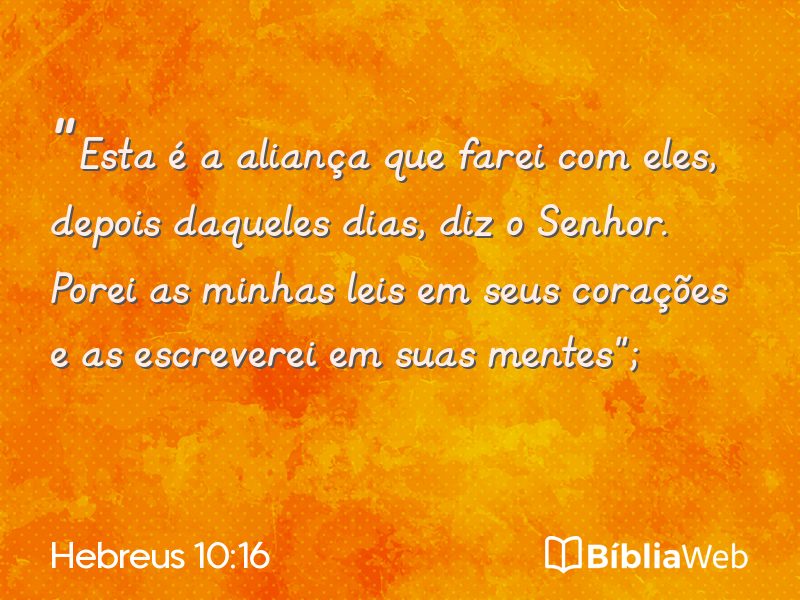 Hebreus 10:16 em imagem para compartilhar