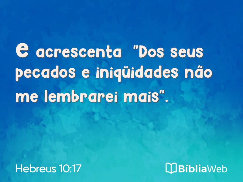 Hebreus 10:17 em imagem para compartilhar