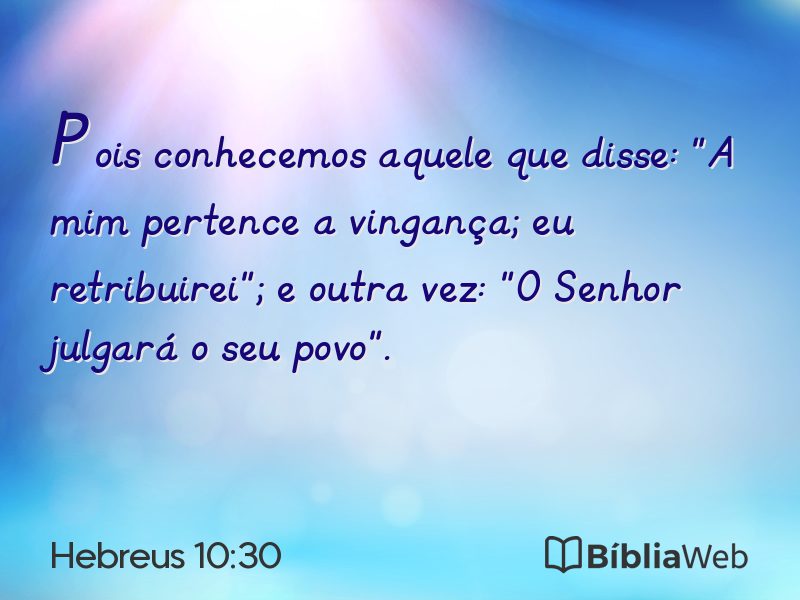 Hebreus 10:30 em imagem para compartilhar