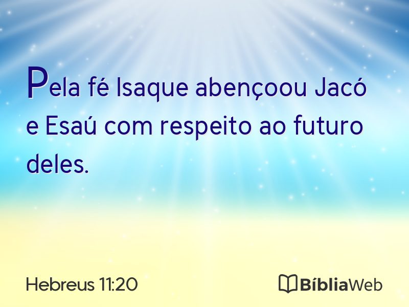 Hebreus 11:20 em imagem para compartilhar