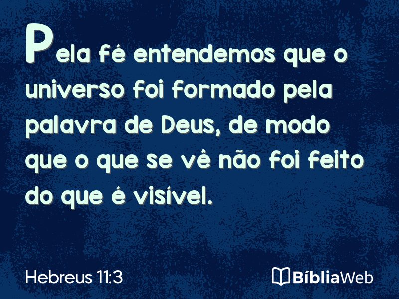Hebreus 11:3 em imagem para compartilhar