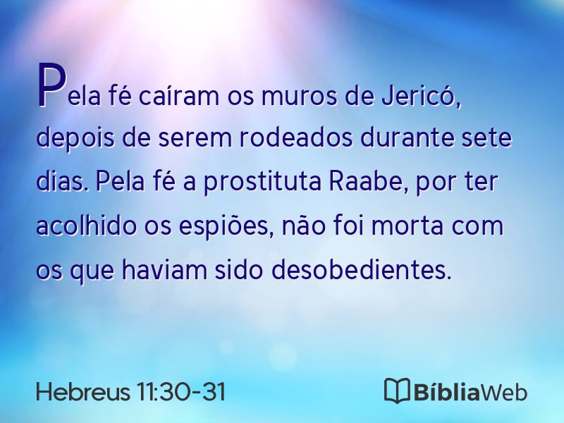 Hebreus 11:30-31 em imagem para compartilhar