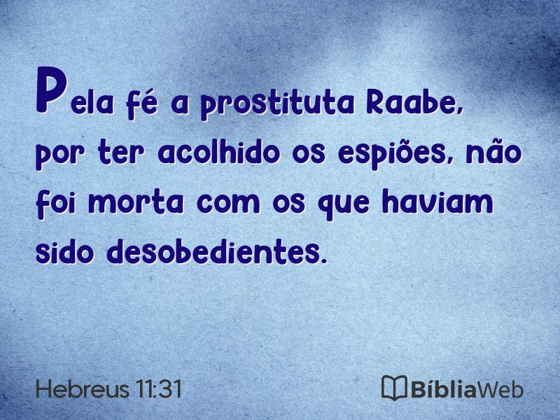 Hebreus 11:31 em imagem para compartilhar