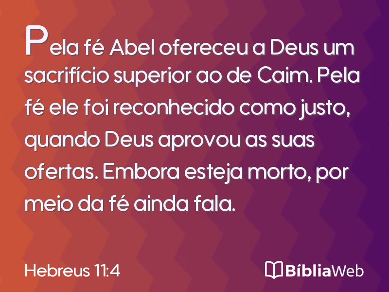 Hebreus 11:4 em imagem para compartilhar