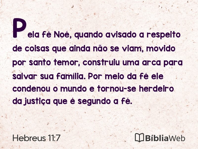 Hebreus 11:7 em imagem para compartilhar