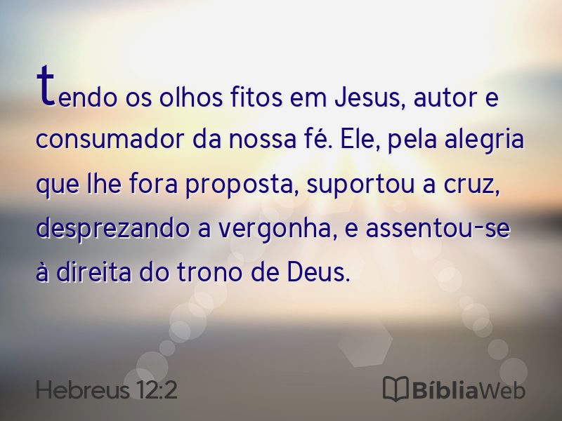 Hebreus 12:2 em imagem para compartilhar