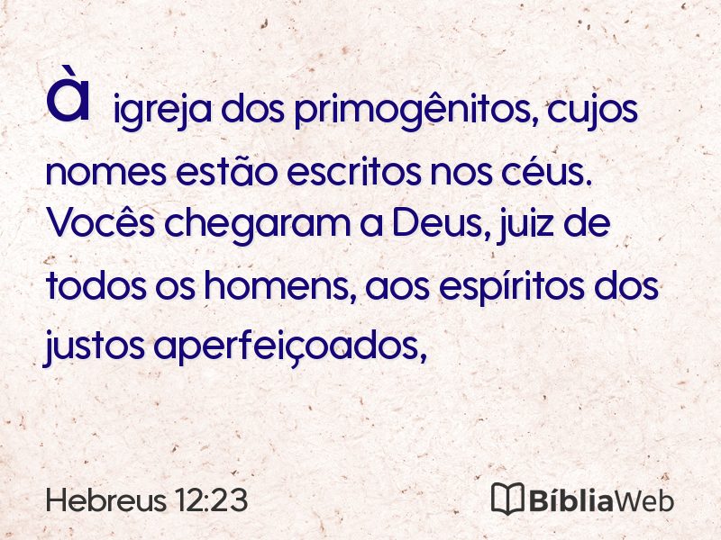 Hebreus 12:23 em imagem para compartilhar