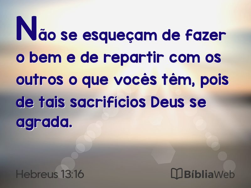 Hebreus 13:16 em imagem para compartilhar