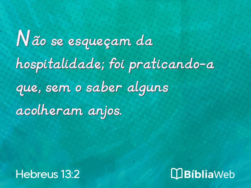 Hebreus 13:2 em imagem para compartilhar