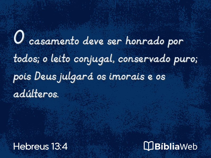 Hebreus 13:4 em imagem para compartilhar