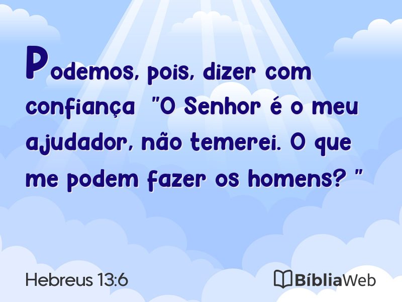 Hebreus 13:6 em imagem para compartilhar