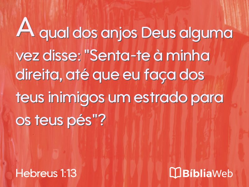 Hebreus 1:13 em imagem para compartilhar