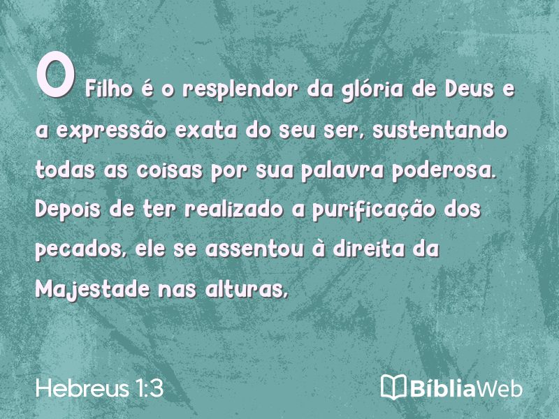 Hebreus 1:3 em imagem para compartilhar
