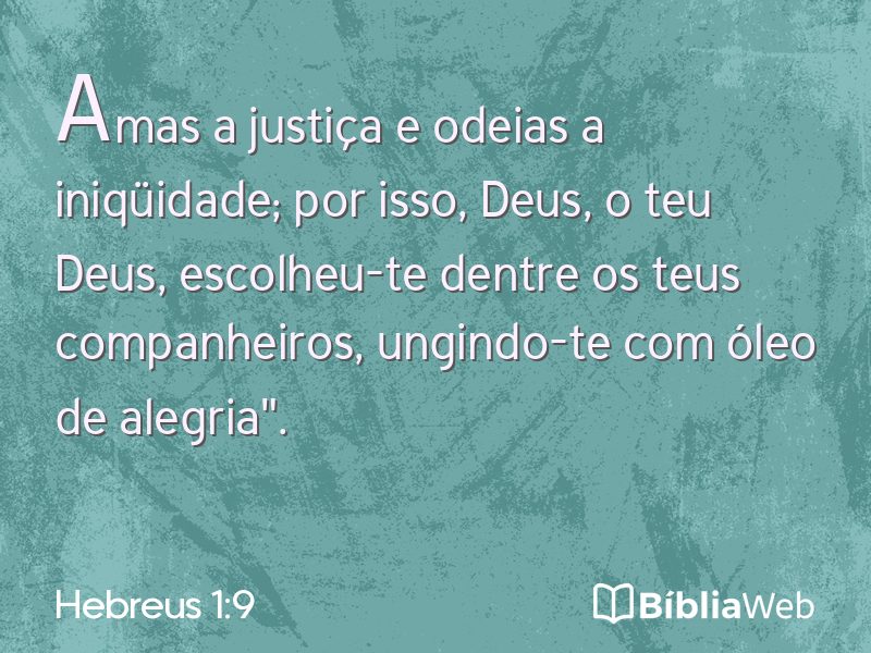 Hebreus 1:9 em imagem para compartilhar