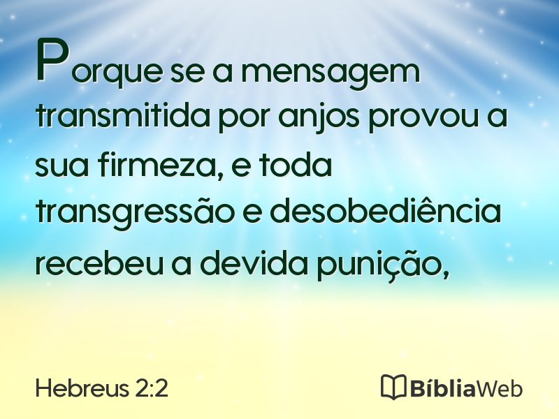 Hebreus 2:2 em imagem para compartilhar