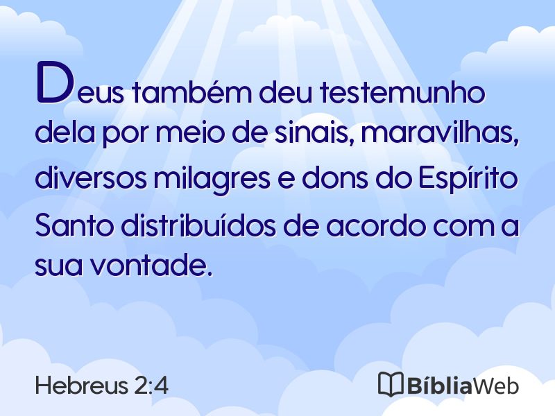 Hebreus 2:4 em imagem para compartilhar