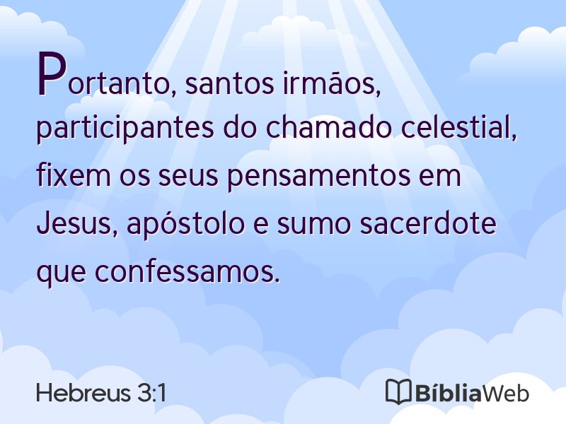 Hebreus 3:1 em imagem para compartilhar