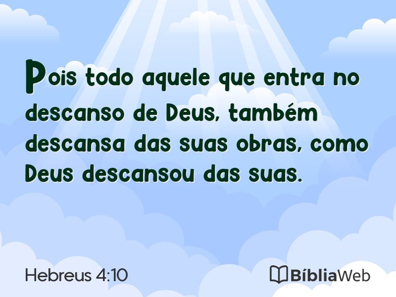 Hebreus 4:10 em imagem para compartilhar