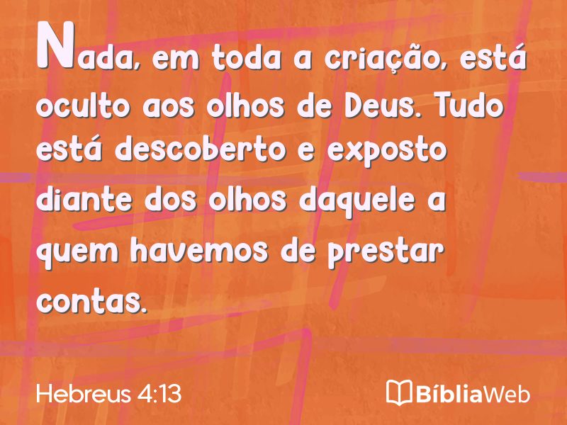 Hebreus 4:13 em imagem para compartilhar