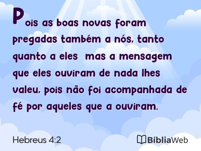 Hebreus 4:2 em imagem para compartilhar