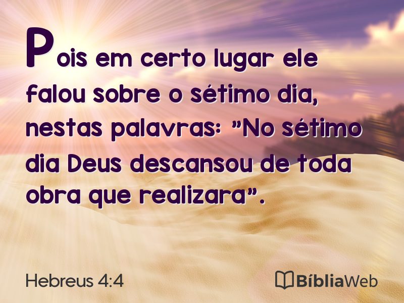 Hebreus 4:4 em imagem para compartilhar