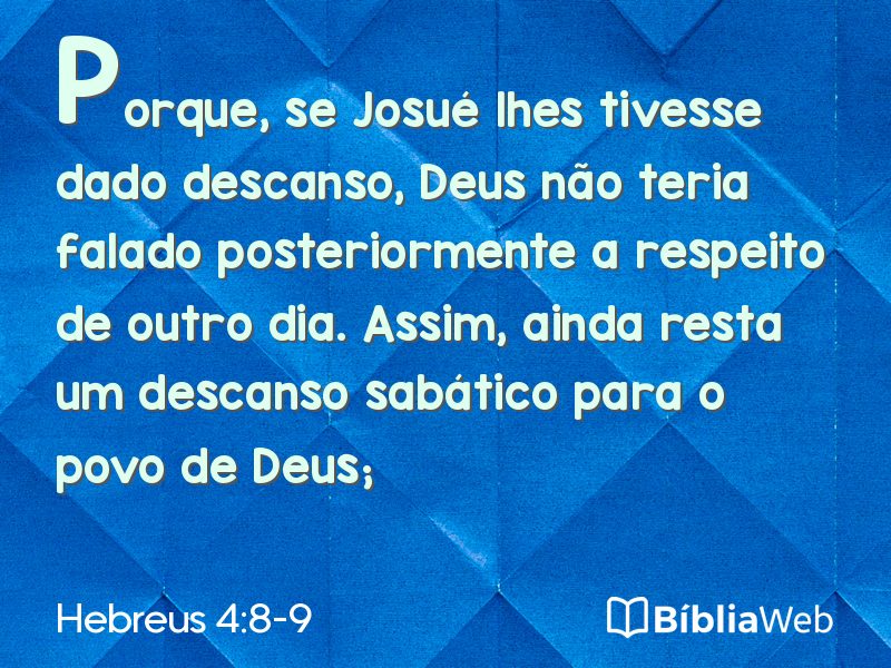 Hebreus 4:8-9 em imagem para compartilhar