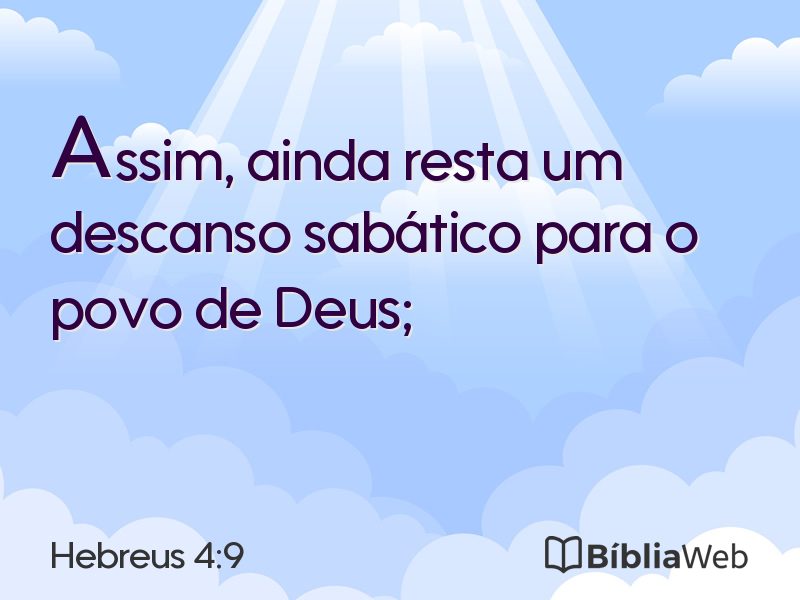 Hebreus 4:9 em imagem para compartilhar