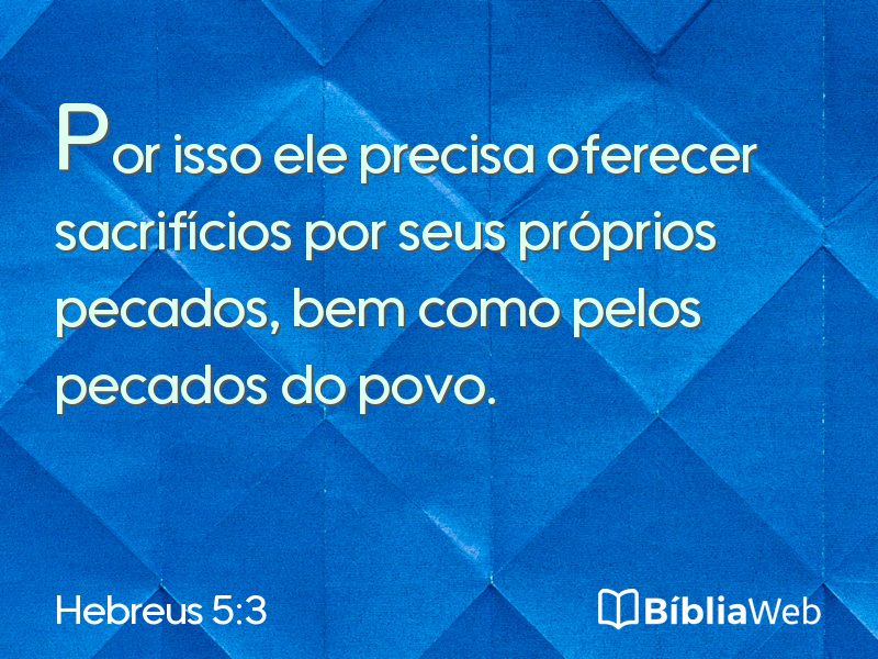 Hebreus 5:3 em imagem para compartilhar