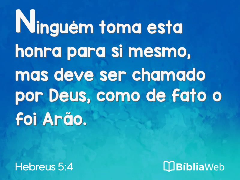 Hebreus 5:4 em imagem para compartilhar
