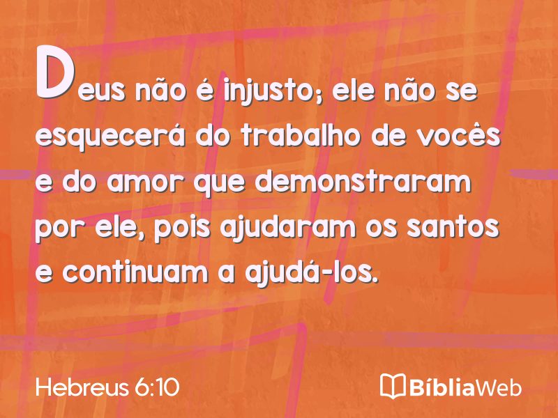 Hebreus 6:10 em imagem para compartilhar