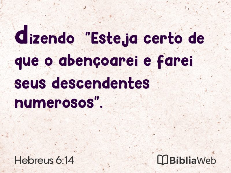 Hebreus 6:14 em imagem para compartilhar