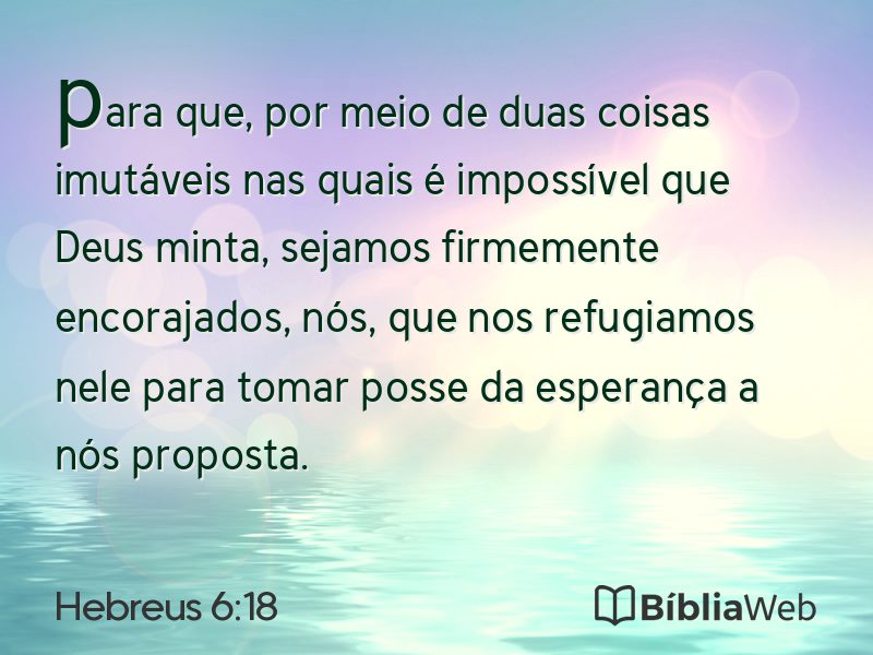 Hebreus 6:18 em imagem para compartilhar