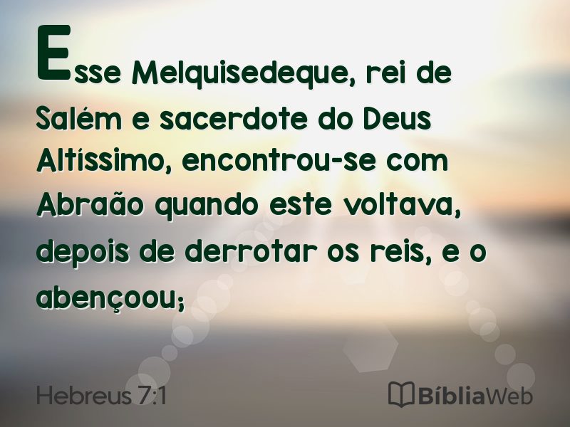 Hebreus 7:1 em imagem para compartilhar