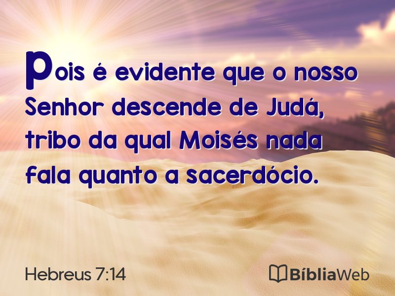 Hebreus 7:14 em imagem para compartilhar