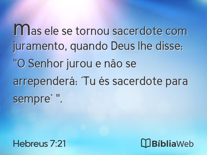 Hebreus 7:21 em imagem para compartilhar