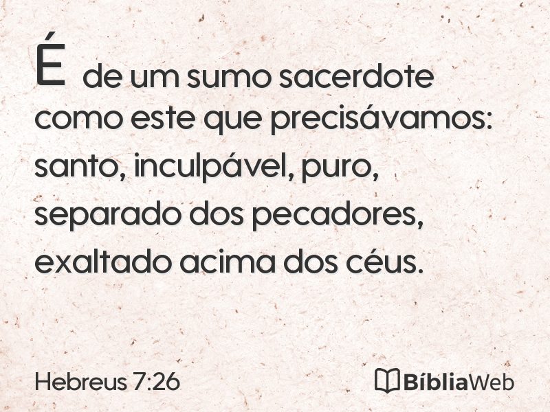 Hebreus 7:26 em imagem para compartilhar