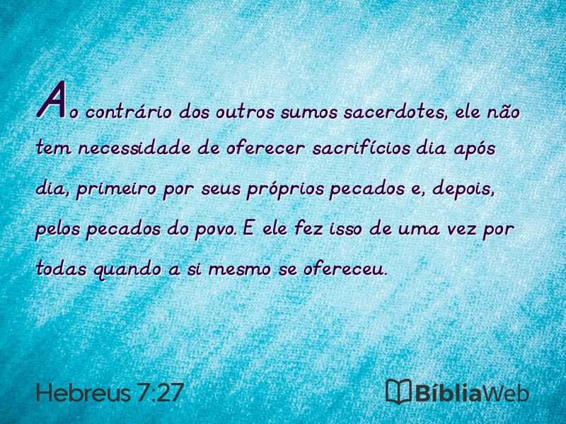Hebreus 7:27 em imagem para compartilhar