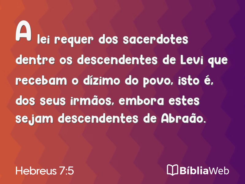 Hebreus 7:5 em imagem para compartilhar