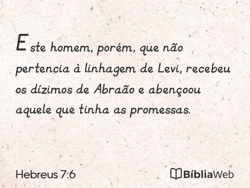 Hebreus 7:6 em imagem para compartilhar