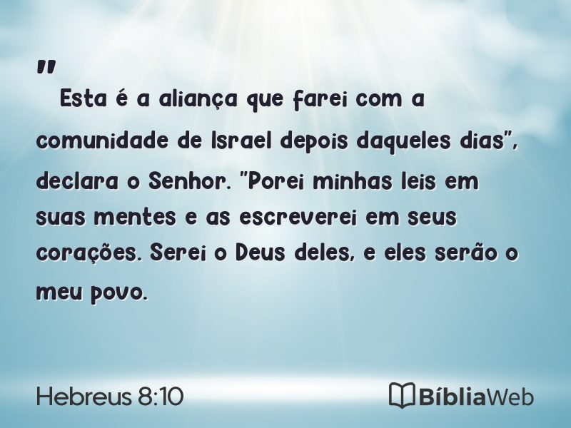 Hebreus 8:10 em imagem para compartilhar