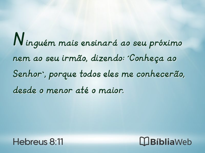 Hebreus 8:11 em imagem para compartilhar